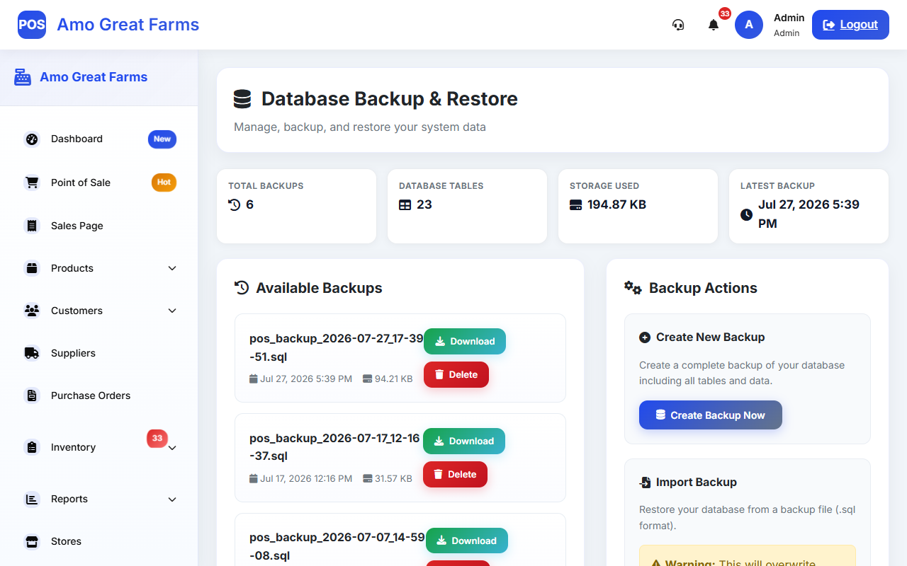 Database Backup & Restore